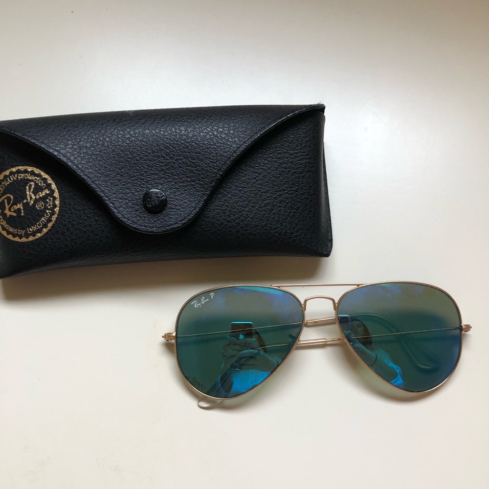 AVIATOR FLASH LENSES BLUE AND GOLD